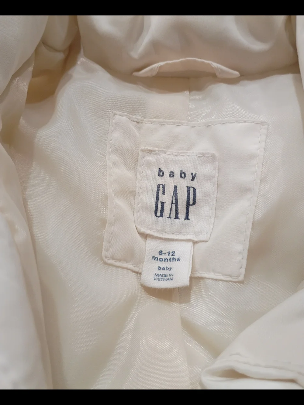 baby GAP Cream Puffer Vest with Bow